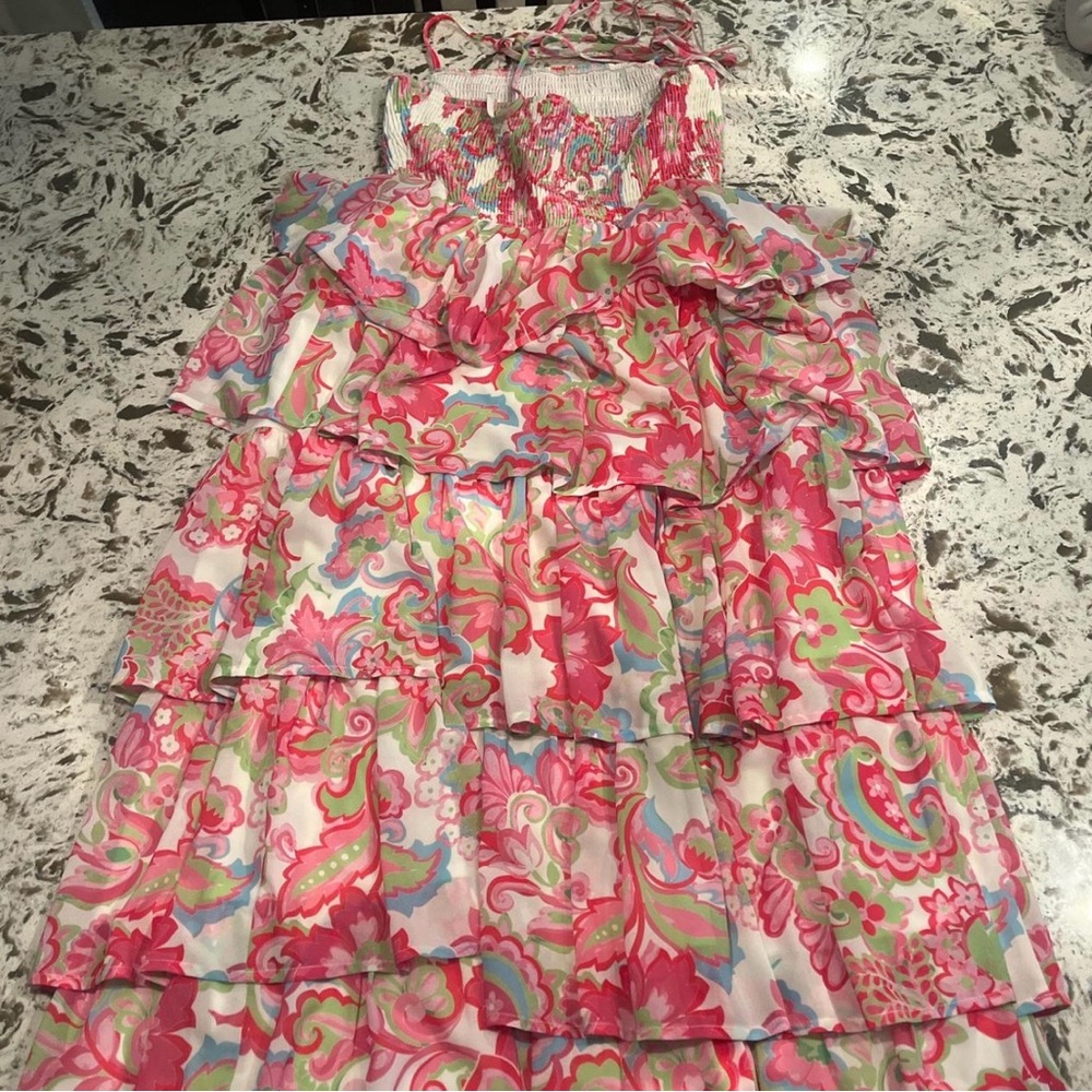 Charming Paisley Dress with Ruffles